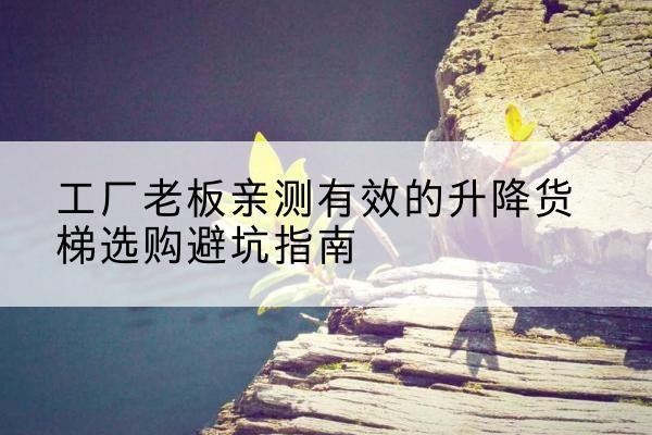 蓬溪升降货梯怎么选-工厂老板亲测有效的升降货梯选购避坑指南
